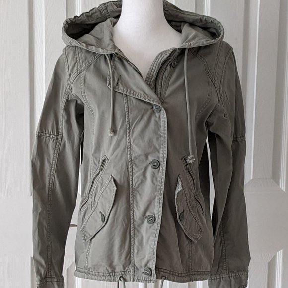 American Eagle Outfitters Jackets & Blazers - AMERICAN EAGLE OUTFITTERS Women's Hooded Military Utility Jacket  Size S  Green